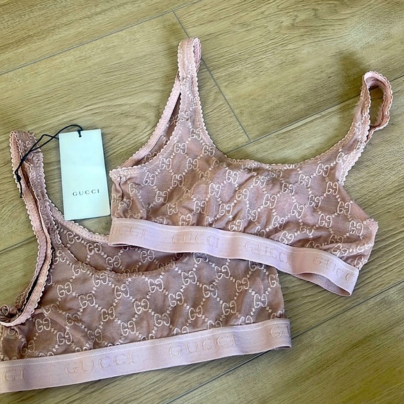 Gucci Other - Two preowned Gucci bras sheer pink medium
